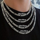 Hot 925 Sterling Silver Fashion Jewelry 6mm Chain Necklace Gift For Man Women