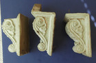 3 Architectural Salvage 5  Wooden Corbels Or Shelf Brackets-acanthus Leaf Design