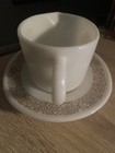  Vintage Pyrex Woodland Gravy Boat Dish With Under Plate  77-b 77-u