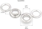 3 8   10mm  Hole 100 Sets Grommets Eyelets With Washers For Clothes  Leather 