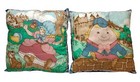 Vtg Handmade Set Of 2 Soft Pillows Baby Toddler Nursery Rhyme Muffet Humpty