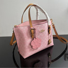 Nwt Cer24 Coach Mollie Tote Bag 25 In Signature Canvas With Charms Powder Pink