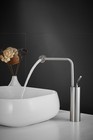 Single Handle Bathroom Tall Vessel Sink Faucet Brushed Nickel Vanity Sink Tap
