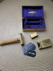 Vintage Gillette Aristocrat Gold Safety Razor Set W  Case Blade Bank Usa
