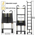 Black Aluminum Telescopic Ladder  20 3 Ft Aluminum  20 3 Ft