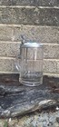 Antique German Glass Stein With Hand Painted Lid  Inscribed