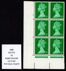Machin Specialist - U19  Sg737 - 7d Cylinder 3 Dot Block Pva Gum Head B  mnh 