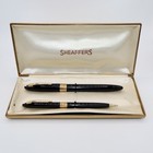 Vintage Sheaffer s Snorkel Pen   Pencil Set In Orig Box - White Dot 14k Gold Nib