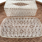 Vtg 3 Piece Lucite Starburst Tissue Box Tray Hollywood Regency Atomic Space Glam