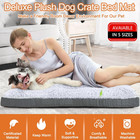 Deluxe Washable Dog Bed For Large Dogs Dog Crate Mat 35 Inch Comfy Fluffy Kennel