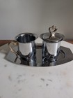 Vintage Kromex Chrome Sugar Creamer Tray Set Mid Century Modern Cream   Sugar