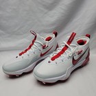 Nike Force Zoom Trout 9 Elite Baseball Cleats Men Size 9 5 Fb2906-101 White Red 