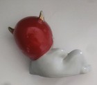 Vintage Mini Red Devil Pixie Shelf Elf Ceramic Figure Japan