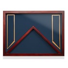 Military Shadow Box Display Case For Burial Flag  Medals - Navy Blue Velvet