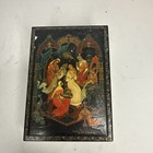 Vintage Hand Painted Russian Wooden Boxes Set Of 2