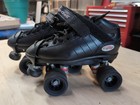 Riedell R3 Cayman Black Quad Roller Skates Derby Size 6 Radar Flat Out Wheels