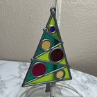 Window Vue Christmas Tree By Floralier Stained Glass Sun Catcher Mid Century 7   