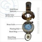 Handmade Brass Vintage British Prismatic Compass Working Pocket Military Compass