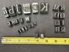 Mixed Lot Of 27 Silver Tone Metal Type Print Letterpress Pieces   Price Cut