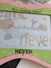 Metal Art Cat Frame Too Many Cats  Never  Picture Photo Whimsical Cat Lover Gift