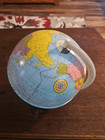 Vintage Metal World Globe Ohio Art Zodiac Signs On The Base 1950 s Usa Made 