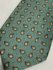 Ermenegildo Zegna Soft Green Silk Paisley Themed Silk Men   s Italian Necktie Ec
