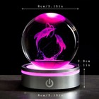 Qianchang 80mm 3d Laser Engraved Dolphin Crystal Ball Led Night Light