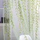Willow Leaves Curtains Blinds Voile Tulle Room Curtain Sheer Panel Drapes Scarf
