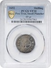 1652 Pcgs Vf20 Massachusetts Pine Tree Shilling Colonial Coin Small Planchet