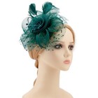 Dreshow Fascinators Hat Flower Mesh One Size  7  Diameter   Peacock Blue