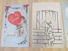 Lot Of 9 vintage Antique Valentines Day Cards   Postcards