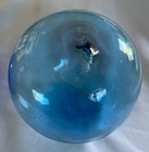 Blenko 5  Turquoise Blue Blown Glass Bubble Orb Ball Sphere