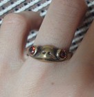 Vintage Brass Frog Adjustable Ring Retro Red Eyes Toad Jewelry