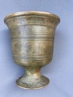 Antique Solid Brass Mortar   Pestle Heavy Pharmacy Apothecary Set Great Petina