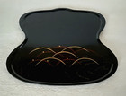 Japanese Vtg Wood Plate Tray Lacquer Ware Gourd Shaped Zohiko Black Tea Ceremony