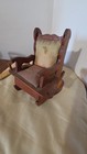 Vintage Wooden  Rocking Chair Pin Cushion Thread Holder