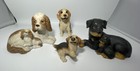 Vintage Canine Companions Rottweiler And Cocker Spaniel Plus Bonus Figurines