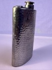 Vintage Comoy   s Of London Hammered Pewter 10oz Hip Flask - Sheffield England
