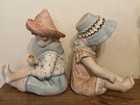 Pair Of Large  Antique Bisque Porcelain Seated Piano Babies - 13 