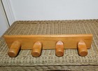 Vintage Peter Pepper Products Mid-century Danish Modern Wood Coat Hat Rack Wall