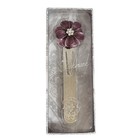Argento Sc Purple Flower Bookmark Genuine Crystals Etched Silver Tone Gift New