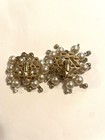 Gold Tone Faux Pearl Rhinestones Shoe Clips Bridal Lovely