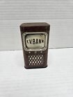 Vintage Tin Tv Bank Television Piggy Bank Coin Cape May New Jersey Advertising