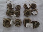 Vintage Lot Of 12 Assorted  Miniature Darice Straw Wicker Baskets  2 Sizes  New