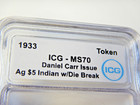 Silver Rare Half Eagle 1933 D 5 Dollar Incuse Indian Die Break Daniel Carr