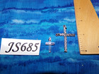 Vintage 925 Sterling Silver 2 Catholic Christian Crucifix Cross Pendants Js685