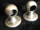 Vintage 18  Clear Glass Towel Bar Art Deco Era Nickel Brass Rod Rack Antique