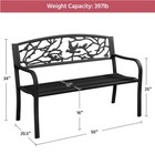 Patio Garden Bench Park Bench Outdoor Benches  Iron Bench Vintage Bird Pattern