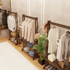 Xl Movable Solid Wood Clothes Rack Clothing Rack With Shelf   Hook Garment Stand
