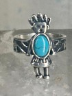 Kachina Ring Turquoise  Carolyn Pollack Pinky Size 5 75 Sterling Silver Women